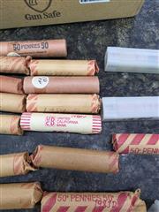 Unsearched Rolls of Pennies from 50's-80s Rolled! Approx $17 worth of pennies!